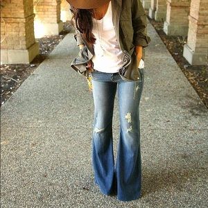 Parasuco distressed denim flares